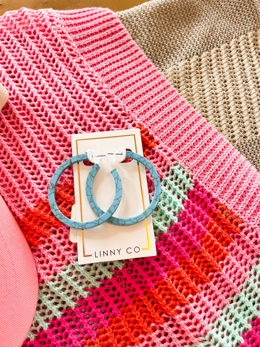 Holly Mega Hoop Earrings - Turquoise