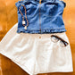 Demi denim corset top