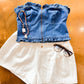Demi denim corset top