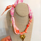 Knotted Scarf Pink and Orange