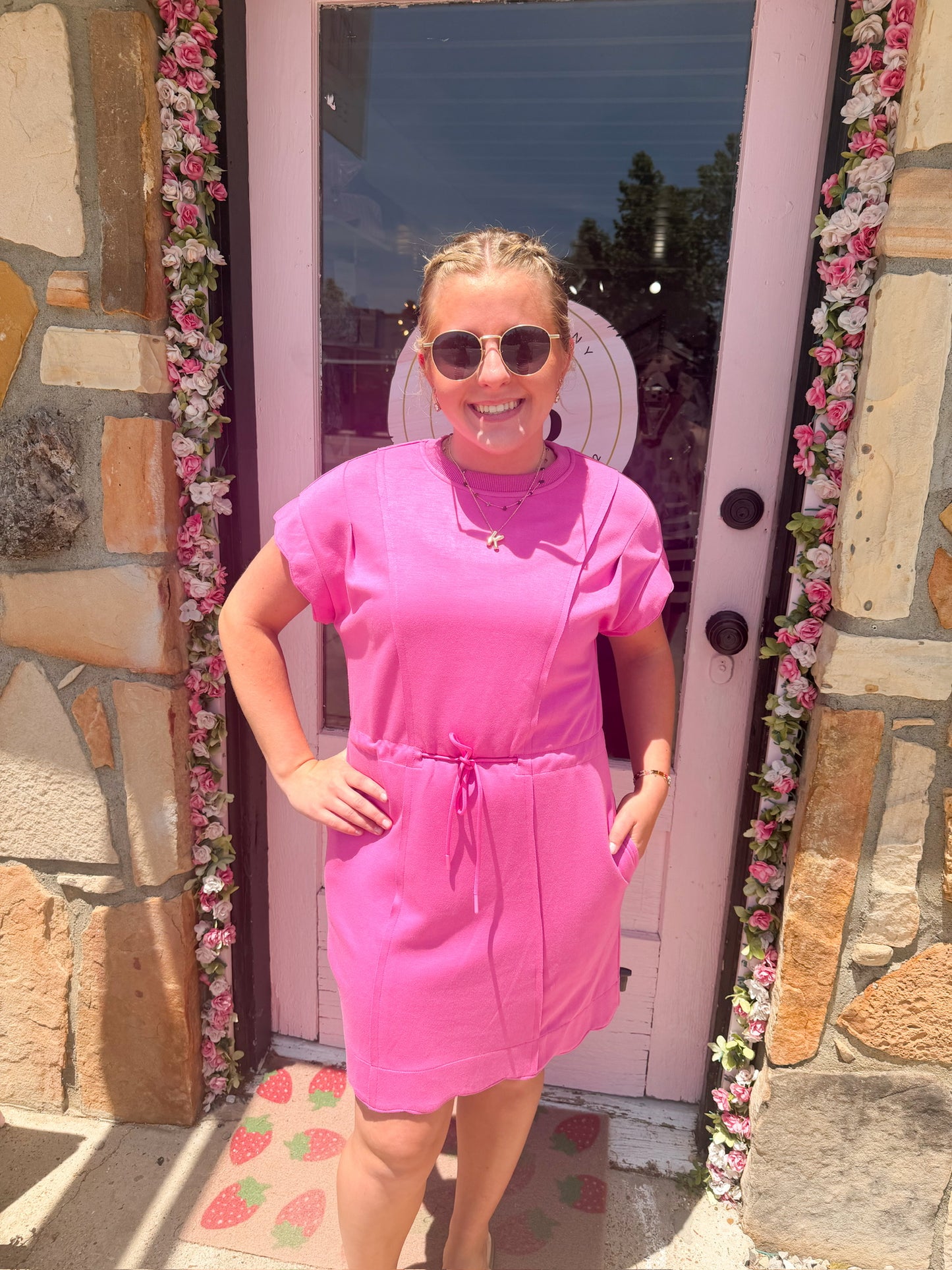Gina Peony Scallop Hem Dress