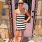 Lara Navy Sweater Striped Dress