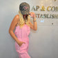 Bella Pink Cargo Jumpsuit