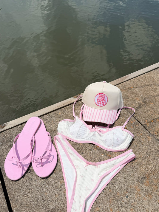 Seaside Picnic Bikini Pink Floral Bottoms