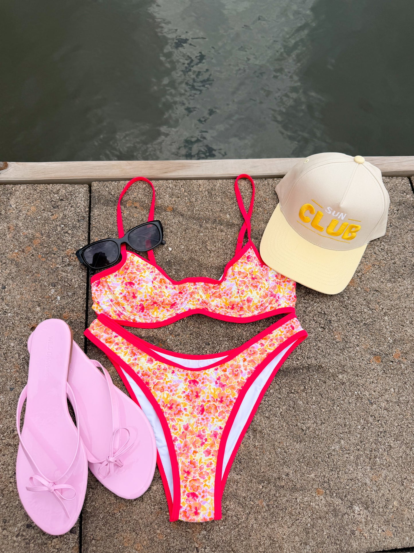 Seaside Picnic Bikini Orange Top