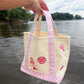Icon Mini Canvas Tote Pink & Peach Polka Dot