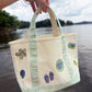 Icon Mini Canvas Tote Green Scallops