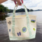 Icon Mini Canvas Tote Green Scallops