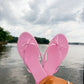 Thin Strap Bow Detail Thong Flat Sandals Pink