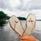 GOLD Minimal Thong Sandals Thin Strap Gold Ball