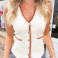 Lara white and brown top