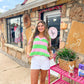 Eva pink striped top