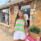 Eva pink striped top