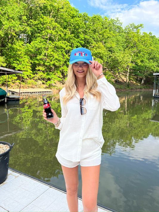 Sally button up top