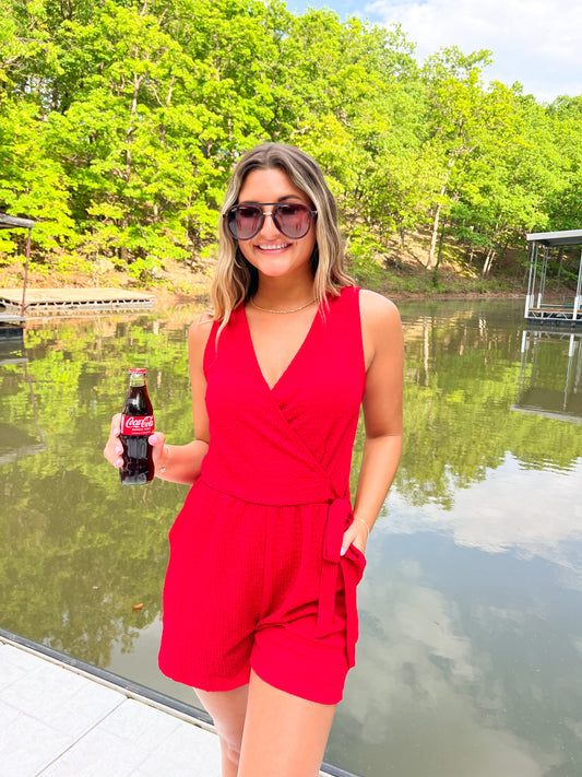 Gillian Red Romper