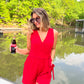 Gillian Red Romper