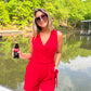 Gillian Red Romper