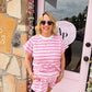 Brenda Striped Crop Top Pink