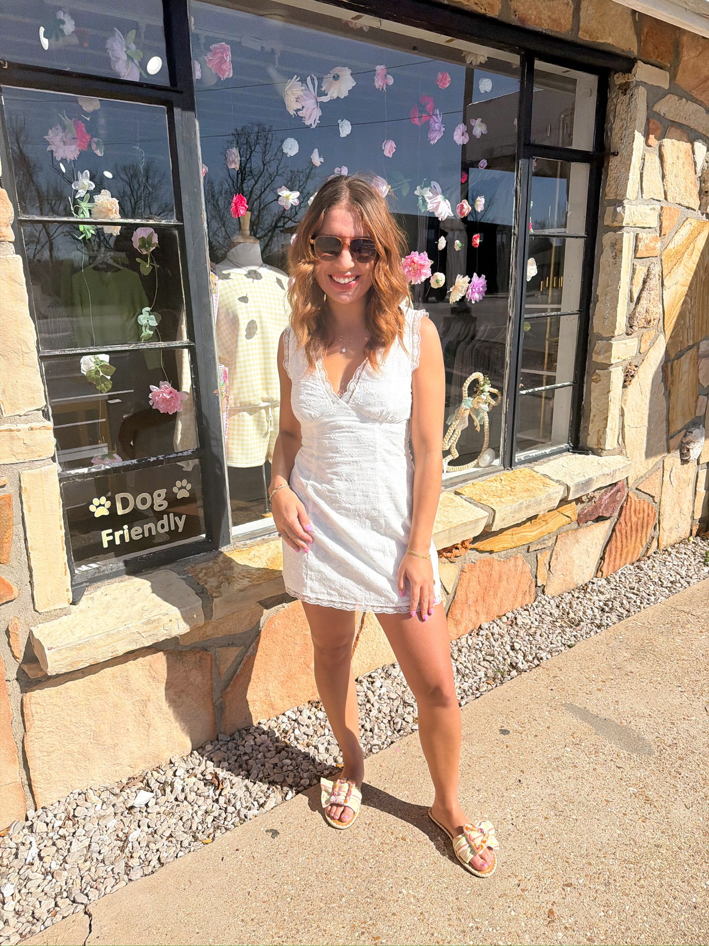 Scarlet White Deep V Dress