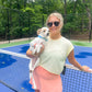 melon v shaped tennis skort