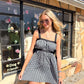Diana Black Gingham Dress