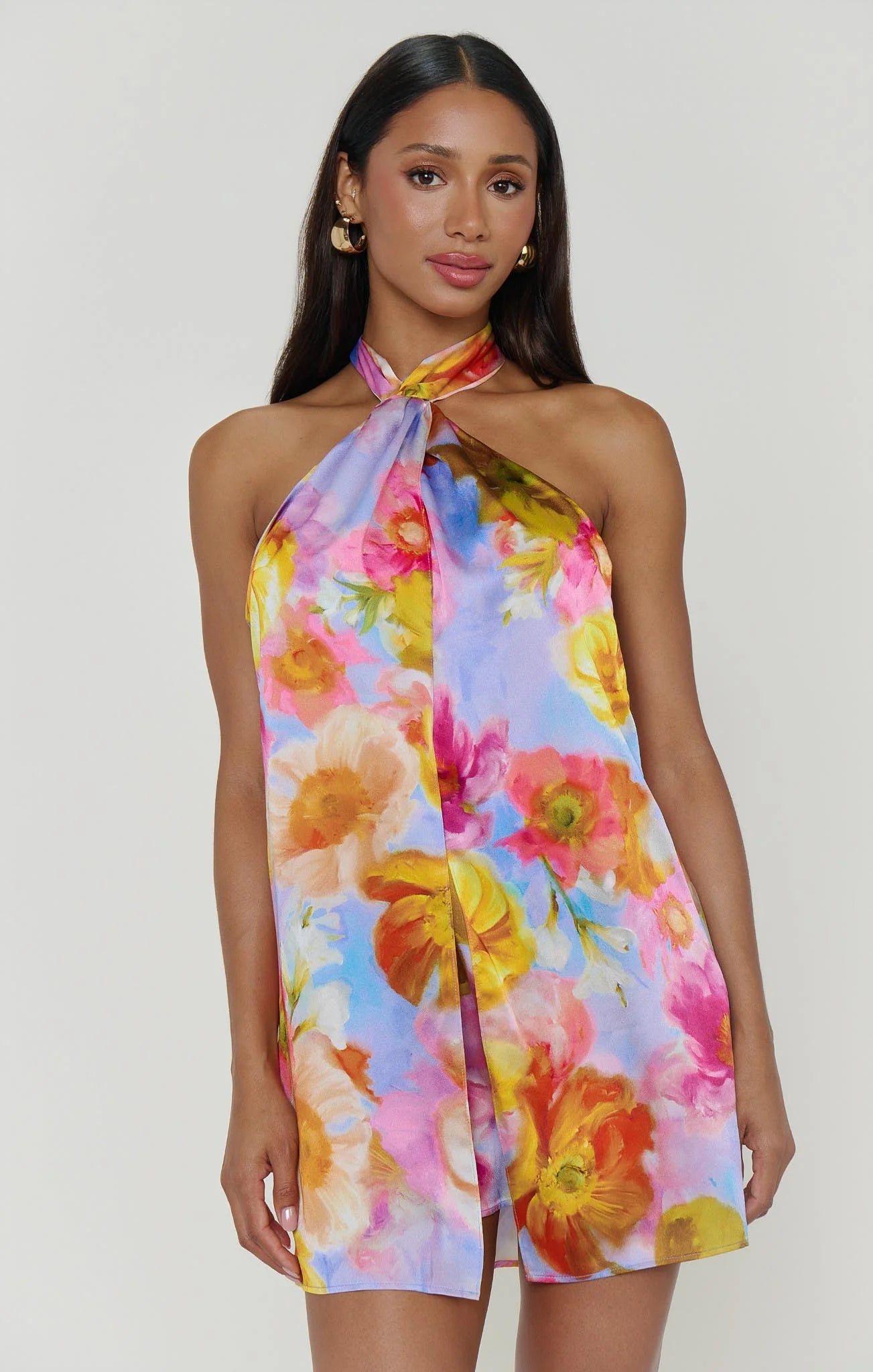Twist Mini Dress Brushed Blooms