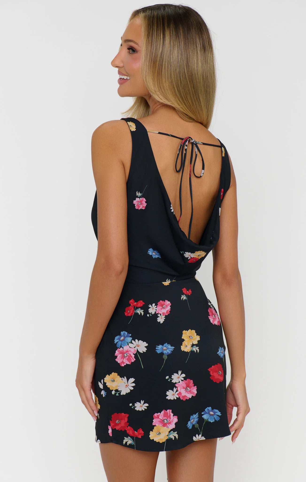 Callie Cowl Dress Falling Floral