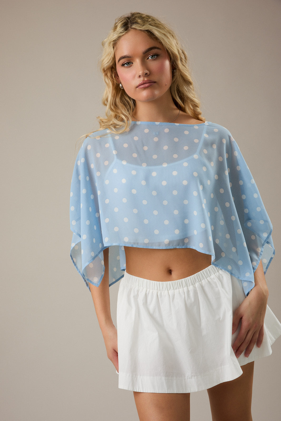 Lennon Blue Dot Poncho
