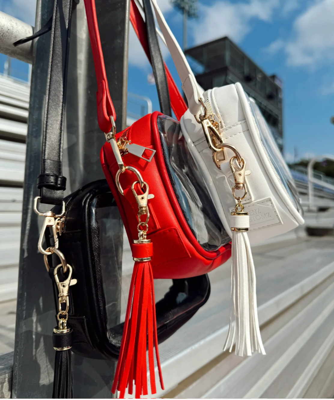 Stadium Approved Clear Purse With Tassle BLACK