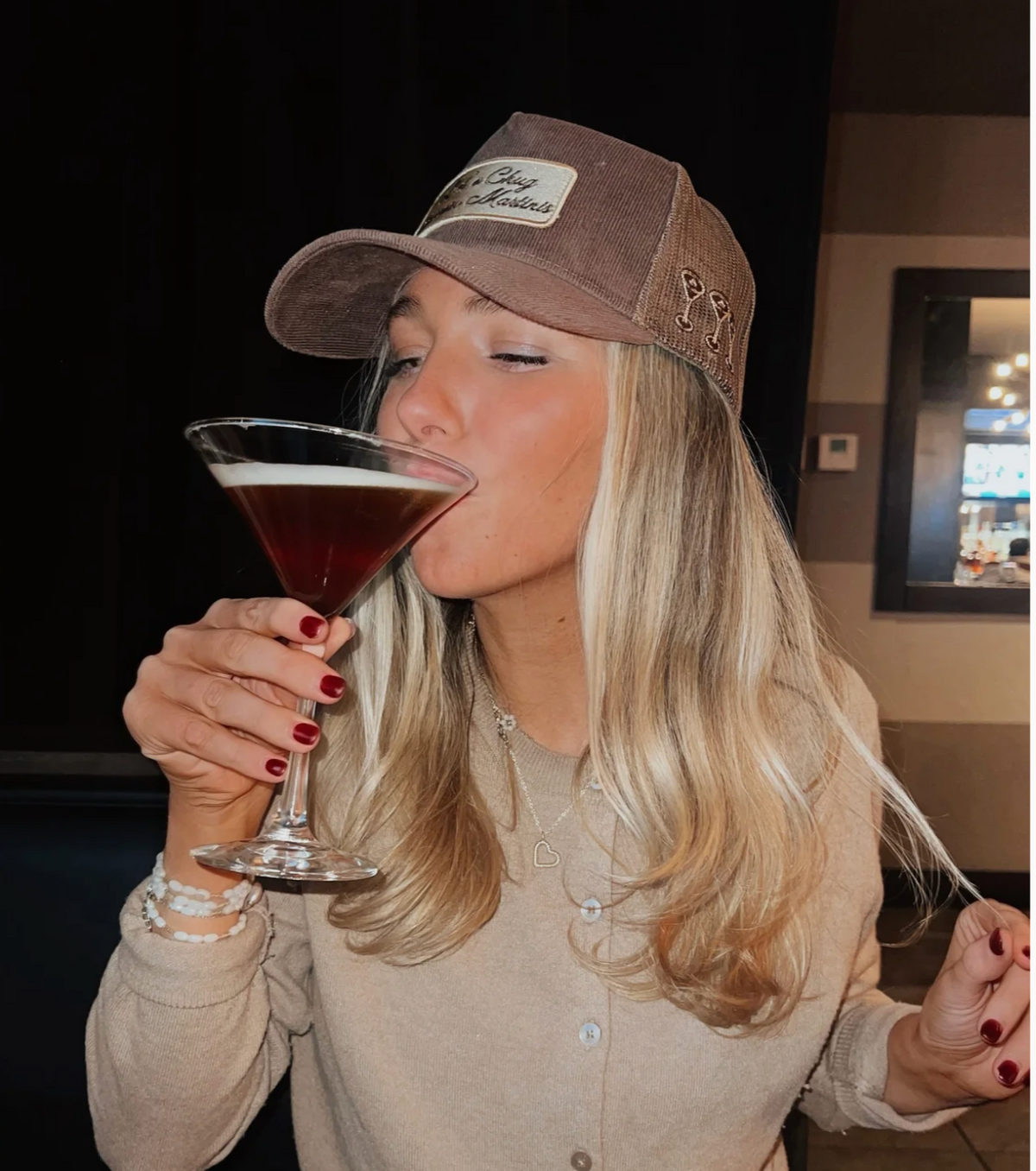 Let's Chug Espresso Martinis - Brown Corduroy Trucker Hat