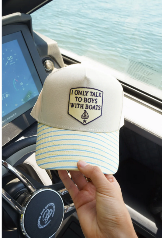 I Only Talk To Boys With Boats Patch Hat
