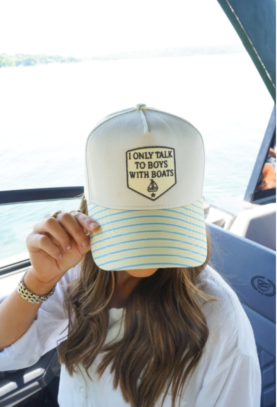I Only Talk To Boys With Boats Patch Hat