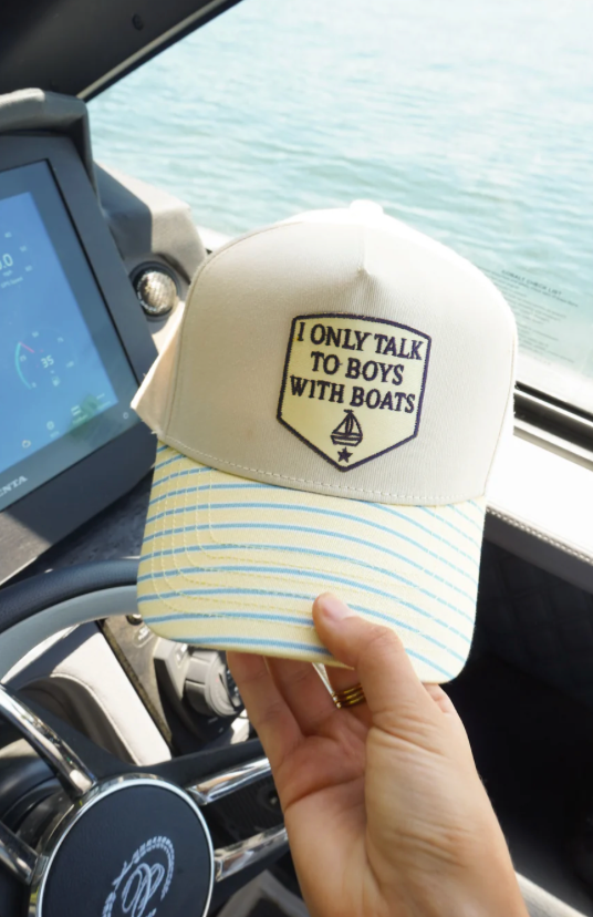 I Only Talk To Boys With Boats Patch Hat