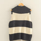 Harley Striped V-neck Side Slit Sweater Vest