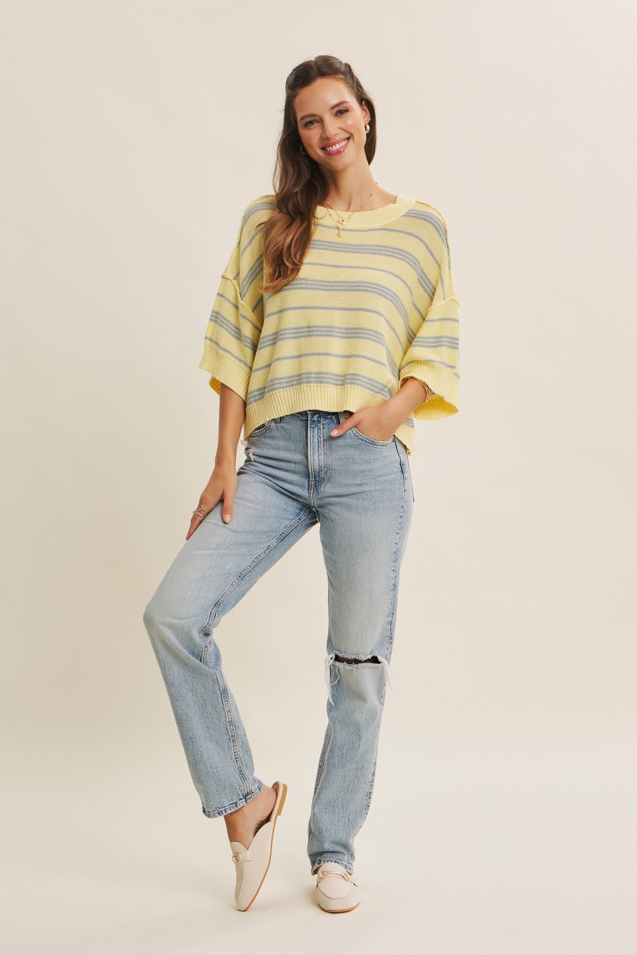 Izzy Lemon and Blue Top
