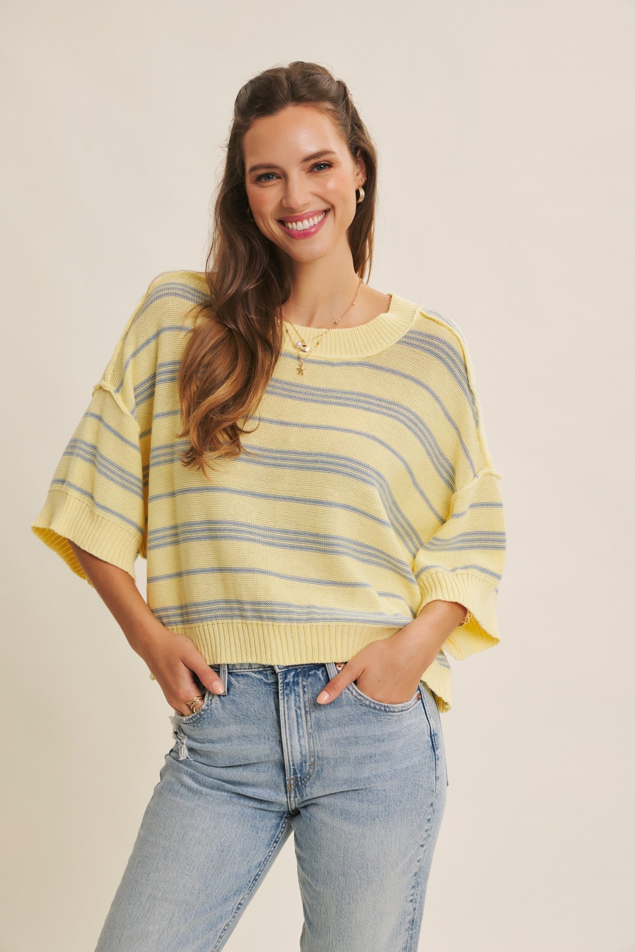 Izzy Lemon and Blue Top
