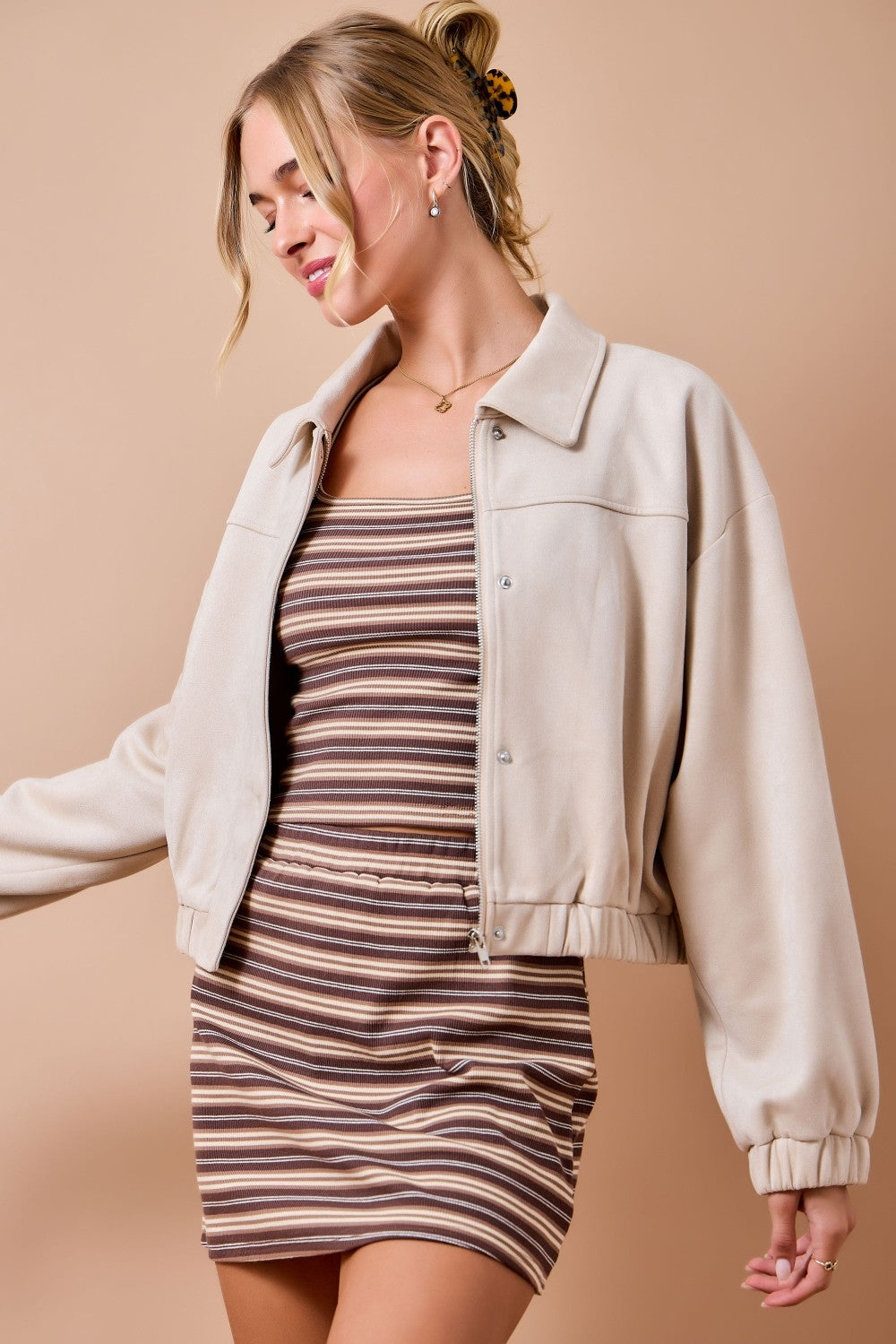 Debra Suede Bomber