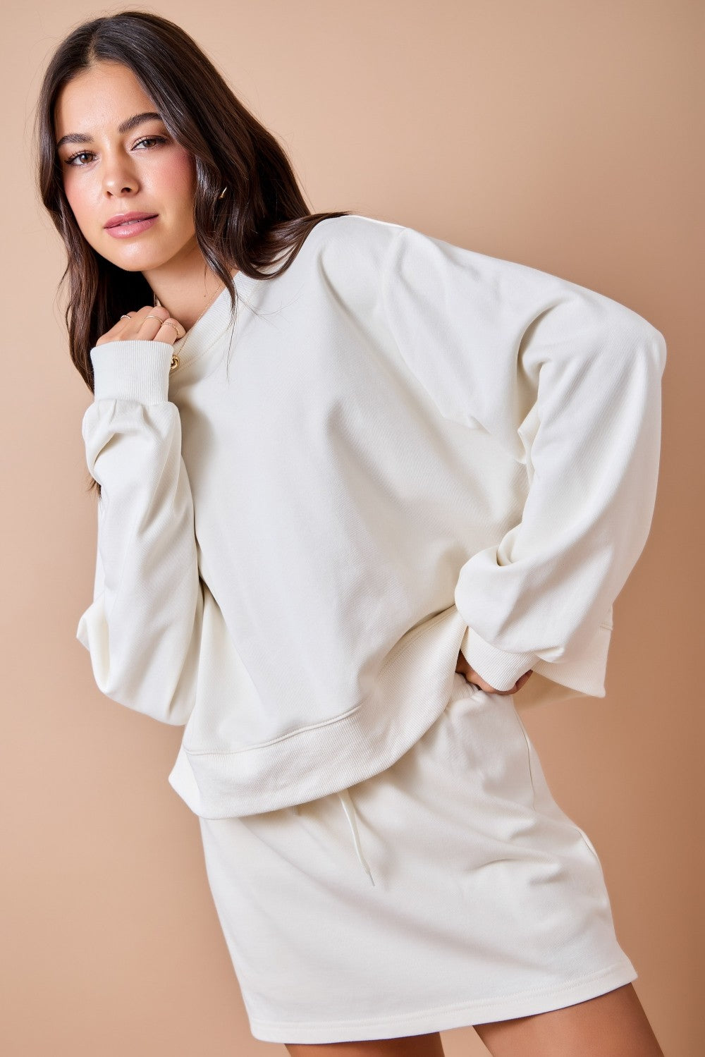 Dawn Mockneck Set Skort Ivory
