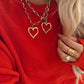 Large Open Heart Necklace Silver