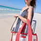 Case-Mate Jelly Tote w/ Phone Pouch - Clear  Navy Gingham Eyelet Ruffle