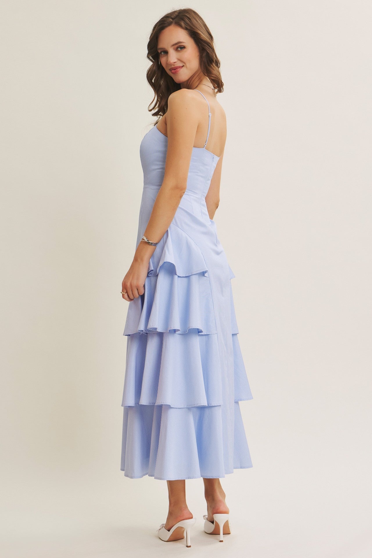 Imani Blue Linen Maxi Dress