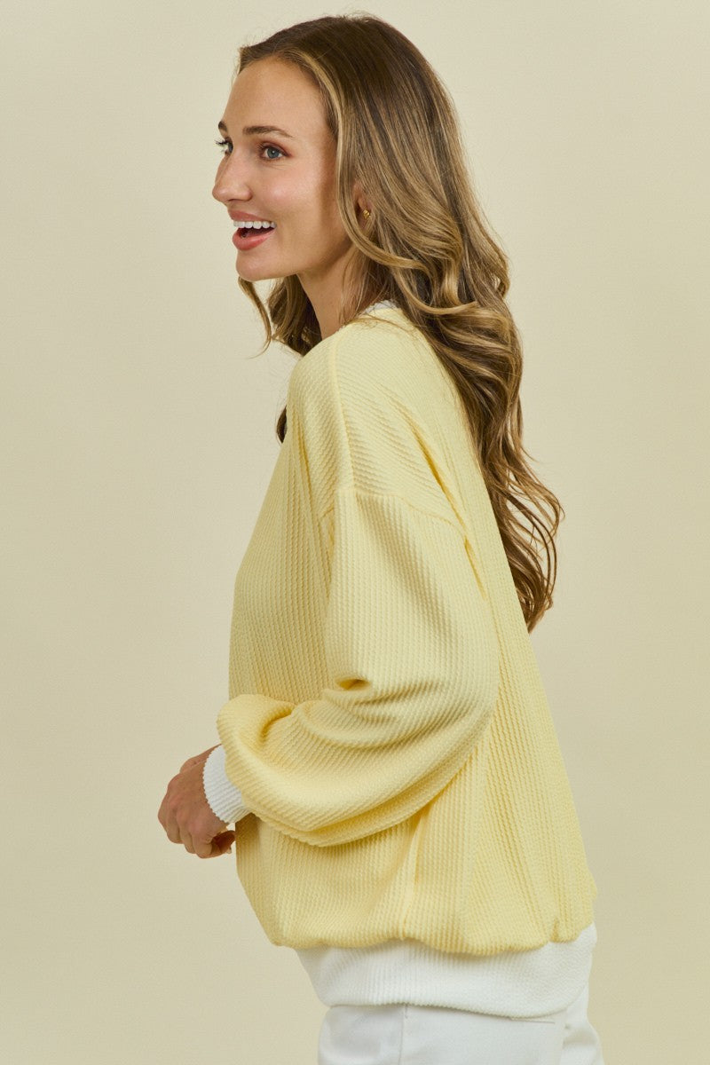 Lily Yellow Ribbed Top