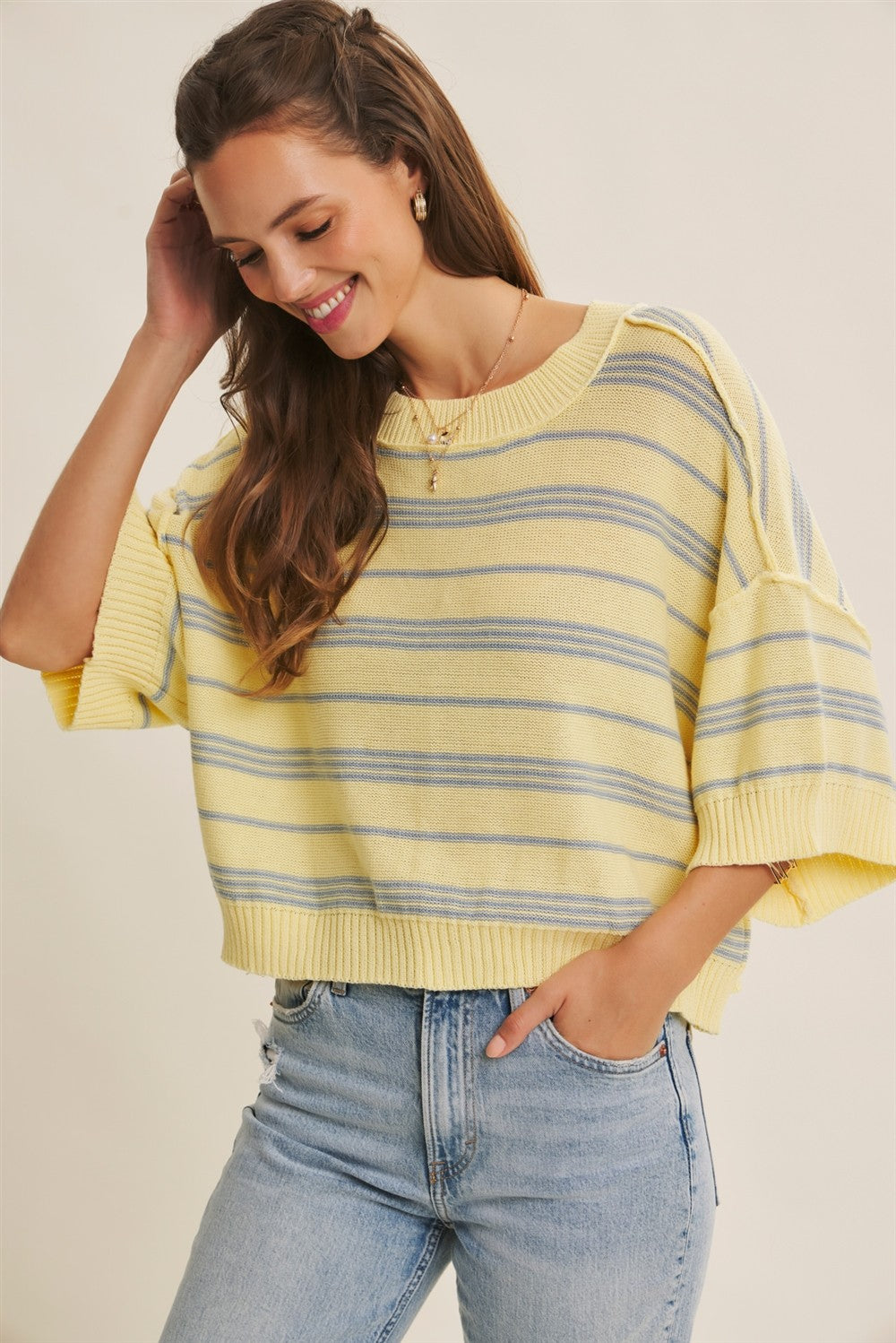 Izzy Lemon and Blue Top