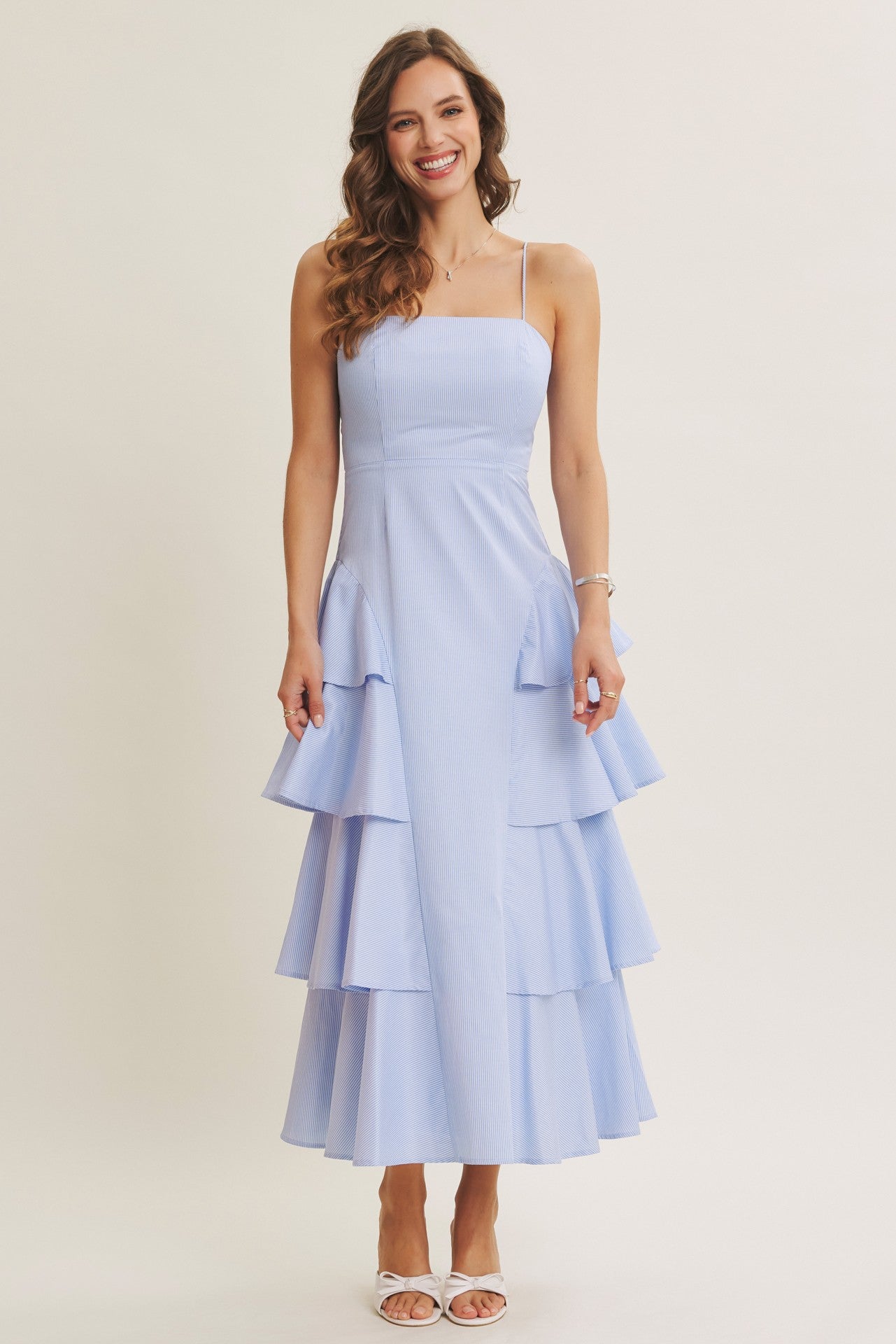 Imani Blue Linen Maxi Dress