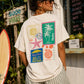 Tropical Stamps Front and Back Cream T-Shirt