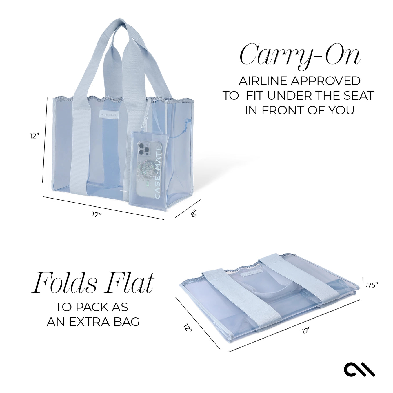 Case-Mate Jelly Tote w/ Phone Pouch - Carolina  Blue Crochet Wave