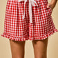 Sally Red Gingham Shorts