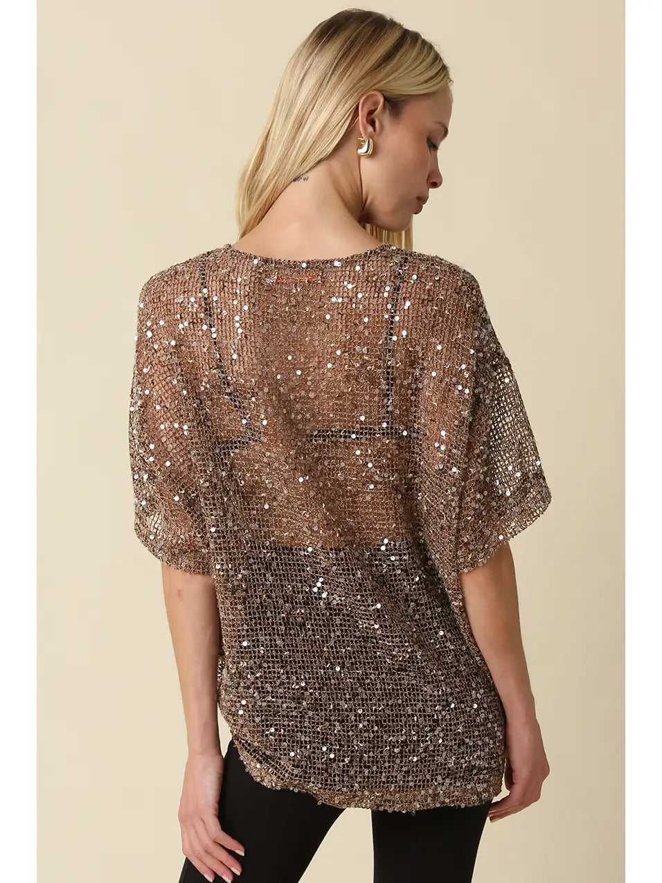 Rena Sequin Mesh Top