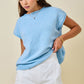 Diana Blue Cap Sleeve Sweater