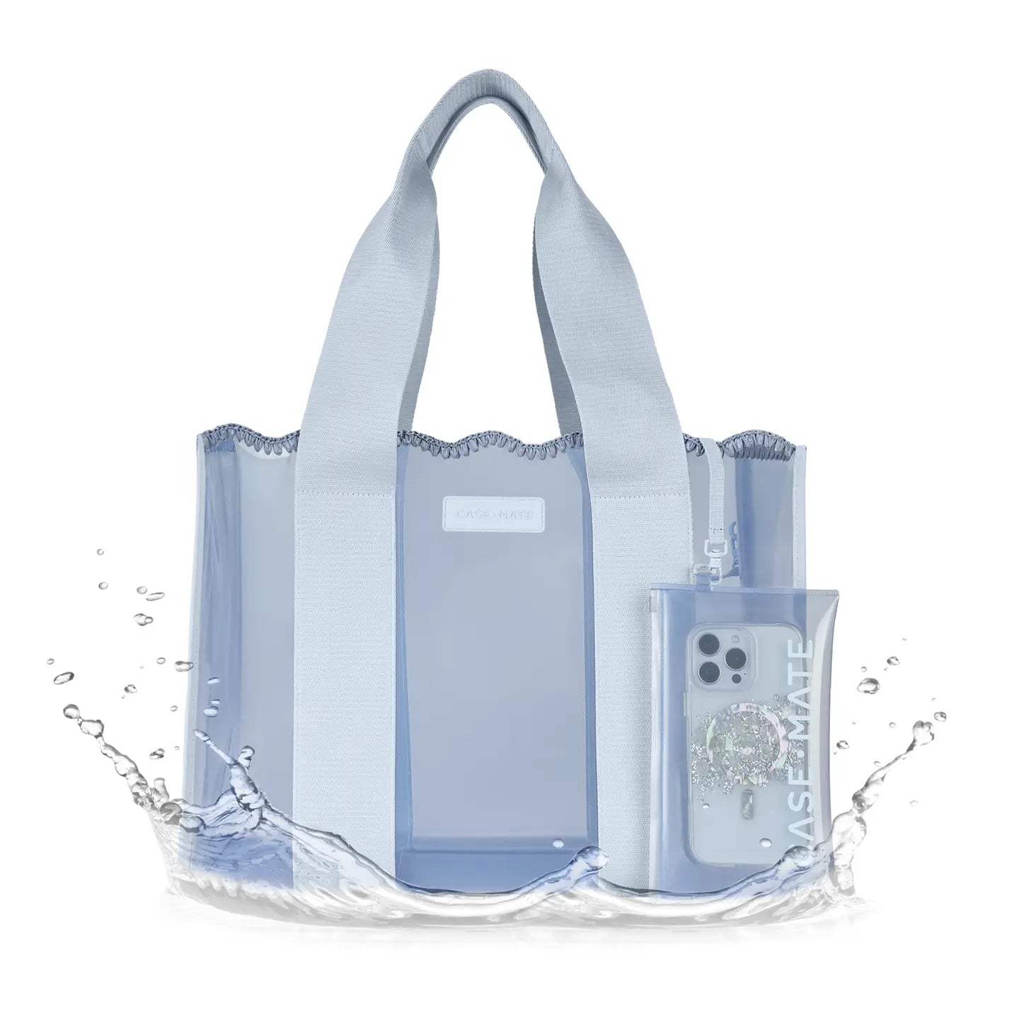 Case-Mate Jelly Tote w/ Phone Pouch - Carolina  Blue Crochet Wave